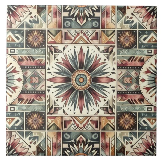 ひまわり収穫 タイル (正面)