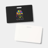 ひまわり受け入れ愛の世界の自閉症の戦争 バッジ (正面＆裏面)