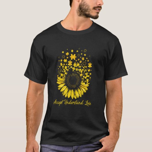 ひまわり受け入れ愛を理解 Tシャツ (正面)