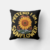 ひまわり可愛いふりをするおもしろいフローラ クッション (裏面)
