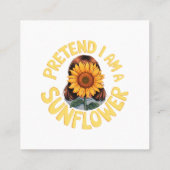 ひまわり可愛いふりをするおもしろいフローラ スクエア名刺 (裏面)