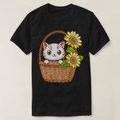 ひまわり可愛い猫5 Tシャツ (デザイン正面)