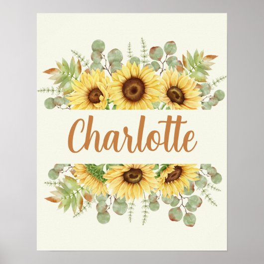 ひまわり名ポスターアートデコール ポスター (正面)