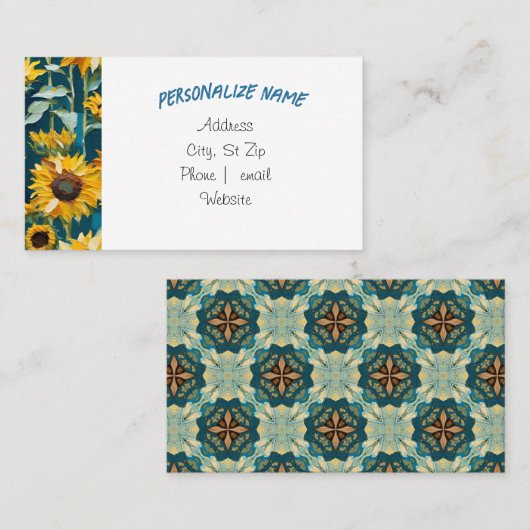 ひまわり名刺、コールカード。 名刺 (正面/裏面)