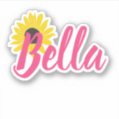 ひまわり名前をカスタムするビニルデカールシール シール (正面)