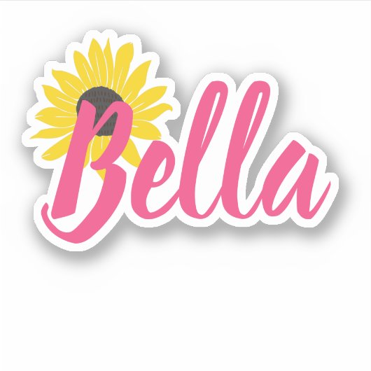 ひまわり名前をカスタムするビニルデカールシール シール (正面)