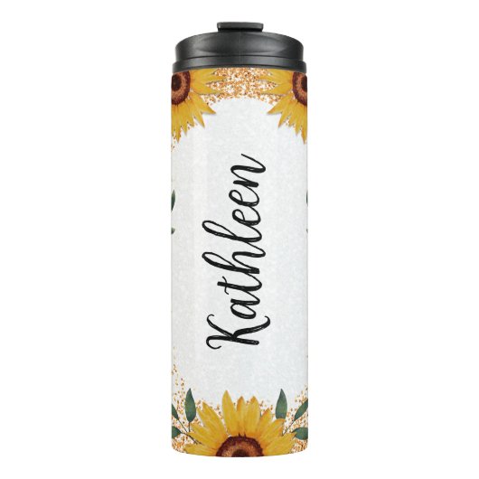 ひまわり名前をカスタムする タンブラー (正面)