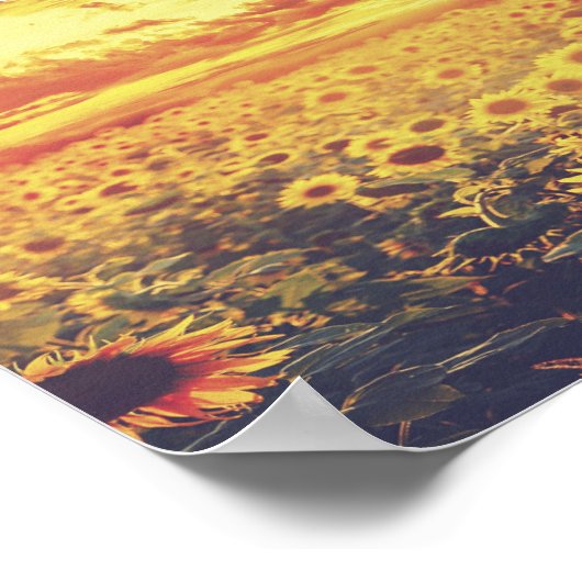 ひまわり喜びを見つける…感動的引用文 ポスター (角)