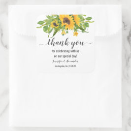 ひまわり四角ステッカー スクエアシール