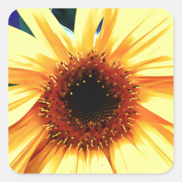 ひまわり四角ステッカー スクエアシール
