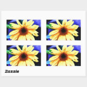 ひまわり四角形ステッカー 長方形シール (シート)