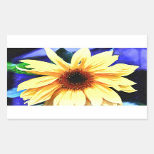ひまわり四角形ステッカー