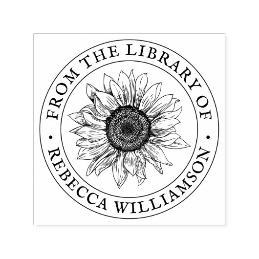 ひまわり図書室名前をカスタムする セルフインキングスタンプ (デザイン)