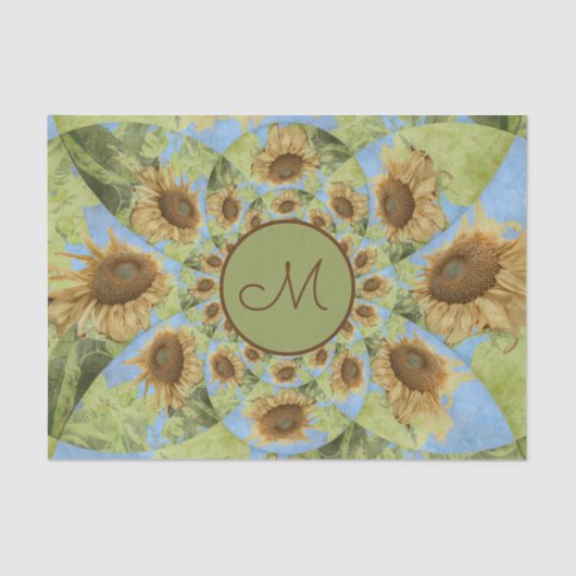 ひまわり国フローライエローグリーンモノグラム 薄葉紙 (正面)