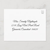 ひまわり国フローラ白黒ウェディングRSVP インビテーションポストカード (裏面)