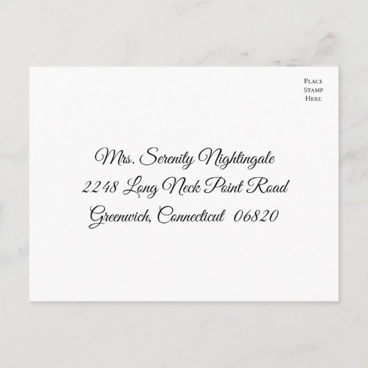 ひまわり国フローラ白黒ウェディングRSVP インビテーションポストカード (裏面)