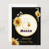 ひまわり国際的の女性の日2025年3月8日 インビテーションポストカード (正面/裏面)