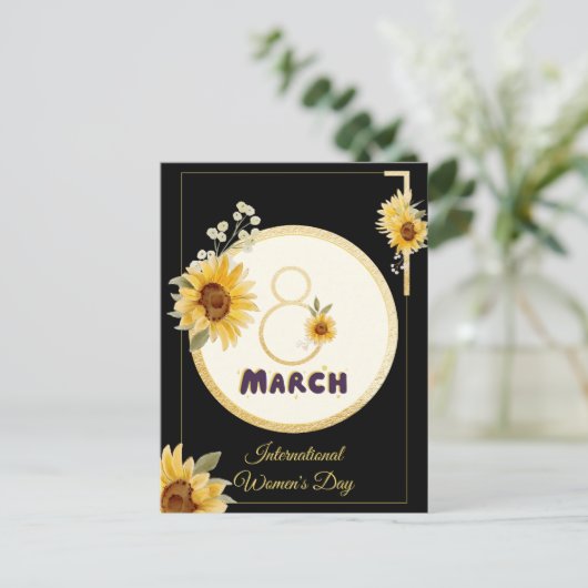 ひまわり国際的の女性の日2025年3月8日 インビテーションポストカード (スタンド正面)