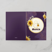 ひまわり国際的の女性の日2025年3月8日 箔グリーティングカード (外側レイダウン)