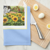 ひまわり園の猫/猫好き キッチンタオル (四つ折り)
