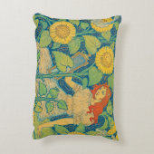 ひまわり園の花の子の女性 アクセントクッション (裏面(縦))