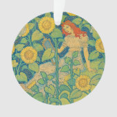 ひまわり園の花の子の女性 オーナメント (正面)