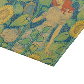 ひまわり園の花の子の女性 カッティングボード (角)