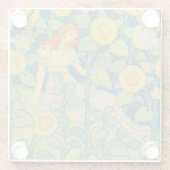 ひまわり園の花の子の女性 ガラスコースター (裏面)