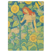 ひまわり園の花の子の女性 クリップボード (裏面)