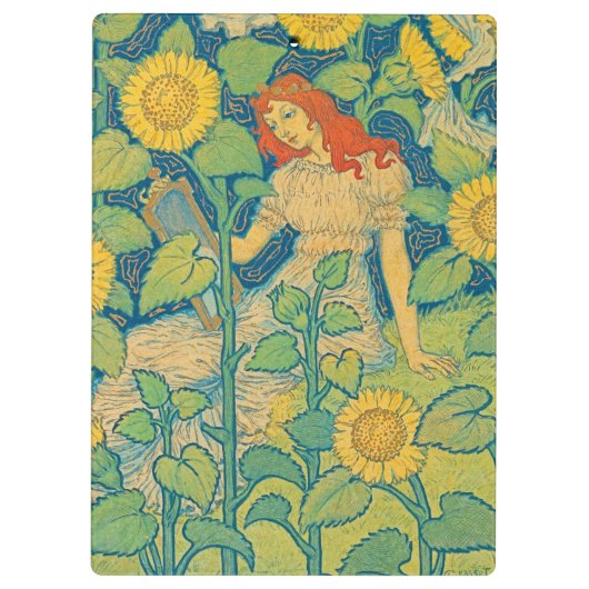 ひまわり園の花の子の女性 クリップボード (裏面)