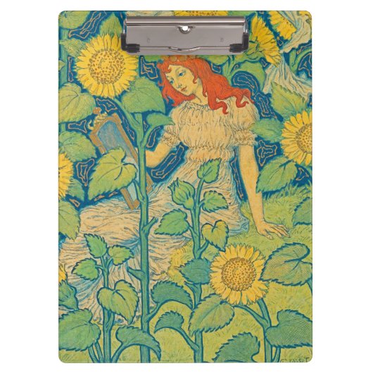 ひまわり園の花の子の女性 クリップボード (正面)