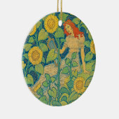 ひまわり園の花の子の女性 セラミックオーナメント (右)