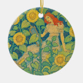 ひまわり園の花の子の女性 セラミックオーナメント (正面)