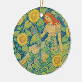 ひまわり園の花の子の女性 セラミックオーナメント (左)