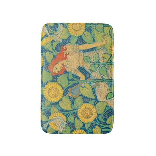 ひまわり園の花の子の女性 バスマット (正面縦)