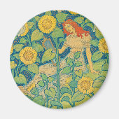 ひまわり園の花の子の女性 マグネット (正面)