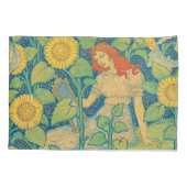 ひまわり園の花の子の女性 枕カバー (裏面)