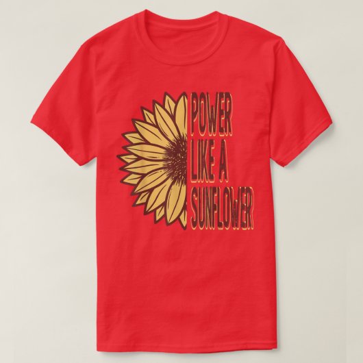 ひまわり園芸の庭師の花のような力 Tシャツ (デザイン正面)