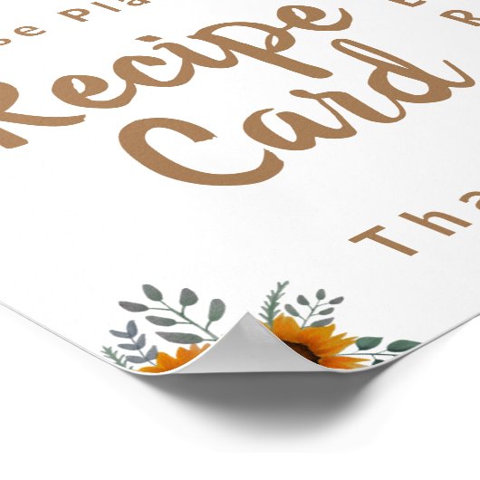 ひまわり場所レシピカードはこちらシャワーサイン ポスター (角)