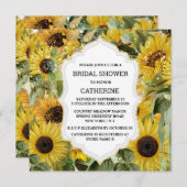 ひまわり夏のコラエレガントージ編集可能ブライダル 招待状 (正面/裏面)