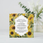 ひまわり夏のコラエレガントージ編集可能ブライダル 招待状 (スタンド正面)