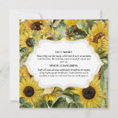 ひまわり夏のコラエレガントージ編集可能ブライダル 招待状 (裏面)