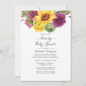 ひまわり夏のドライブ(ブライダルまたはベビーシャワー) 招待状 (正面)