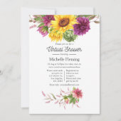 ひまわり夏の仮想ベビーシャワー 招待状 (正面)