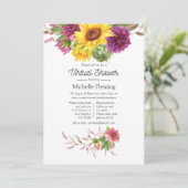 ひまわり夏の仮想ベビーシャワー 招待状 (スタンド正面)