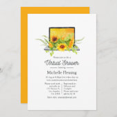 ひまわり夏の仮想ベビーシャワー 招待状 (正面/裏面)