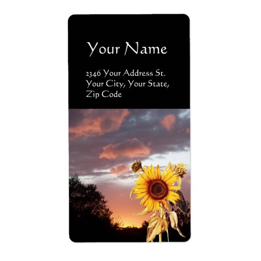 ひまわり夏の夕日 ラベル (正面)