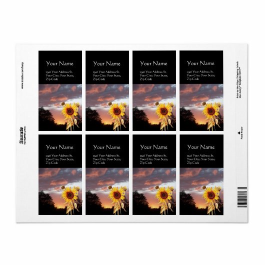 ひまわり夏の夕日 ラベル (フルシート)