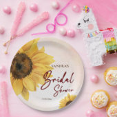 ひまわり夏の秋ブライダルシャワー印刷 ペーパープレート (パーティー)