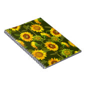 ひまわり夏の継ぎ目のないパターン ノートブック (右側)